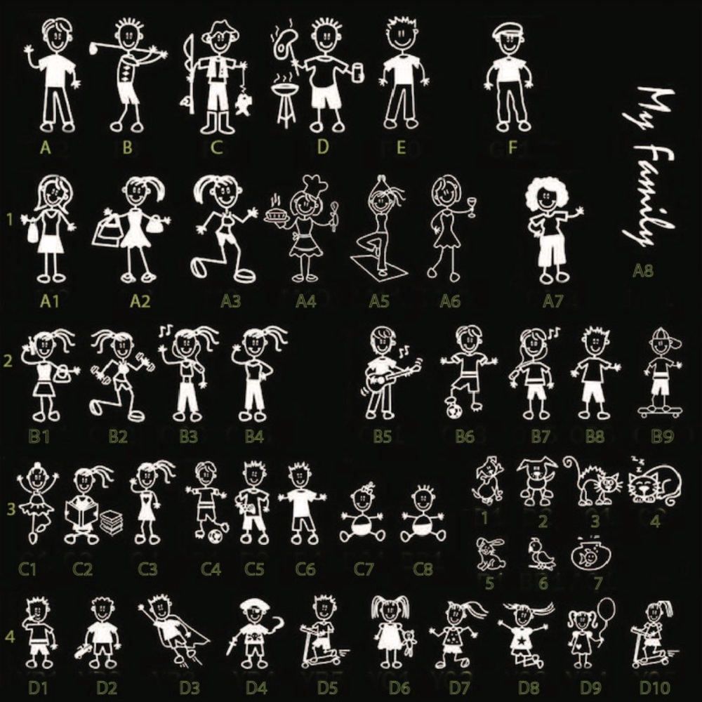 Decals for you car family members stickers
